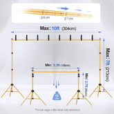 10x7Ft Gold Photo Studio Adjustable Backdrop Stand kit